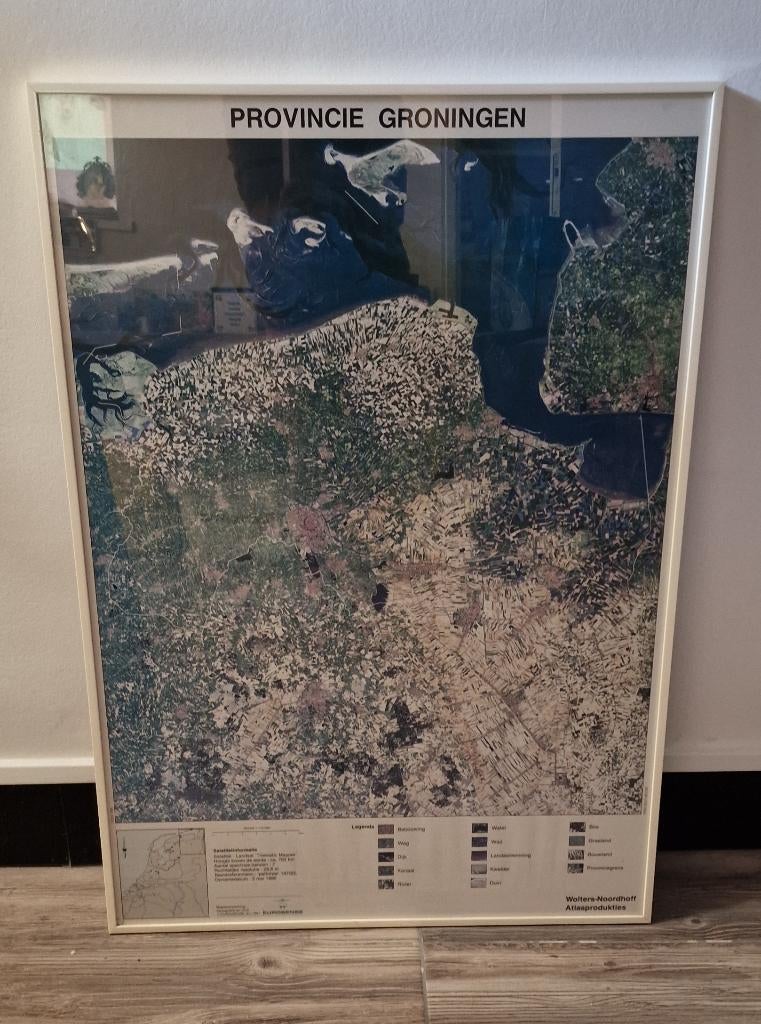 Provinciekaart Groningen, Boeken, Atlassen en Landkaarten, Ophalen, 1800 tot 2000, Nederland, Landkaart
