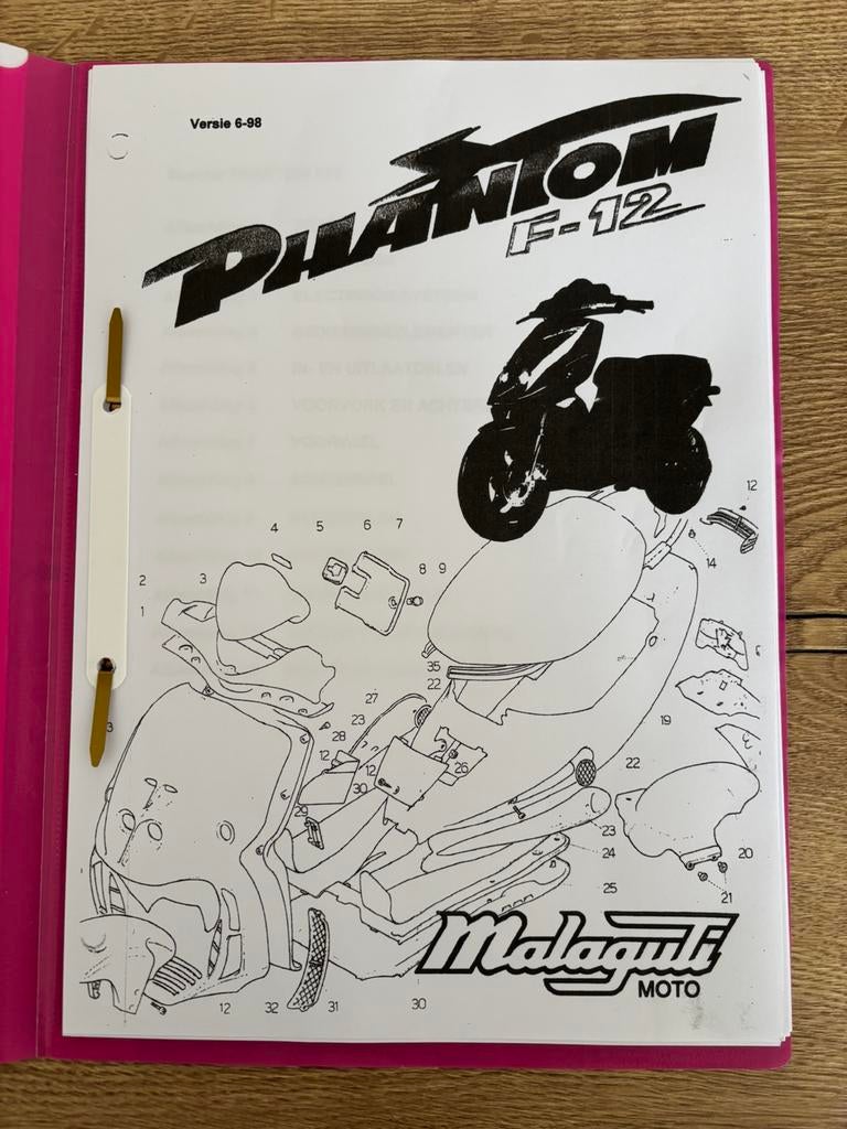 Malaguti F-12 werkplaats / onderdelen manual, Ophalen of Verzenden, Gebruikt, Overige typen