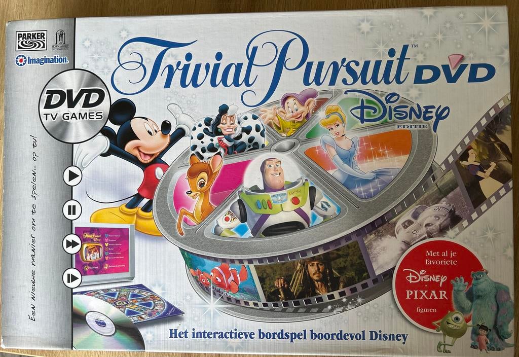 Trivial Pursuit Disney Editie DVD TV Games Bordspel, Drie of vier spelers, Ophalen of Verzenden, Gebruikt