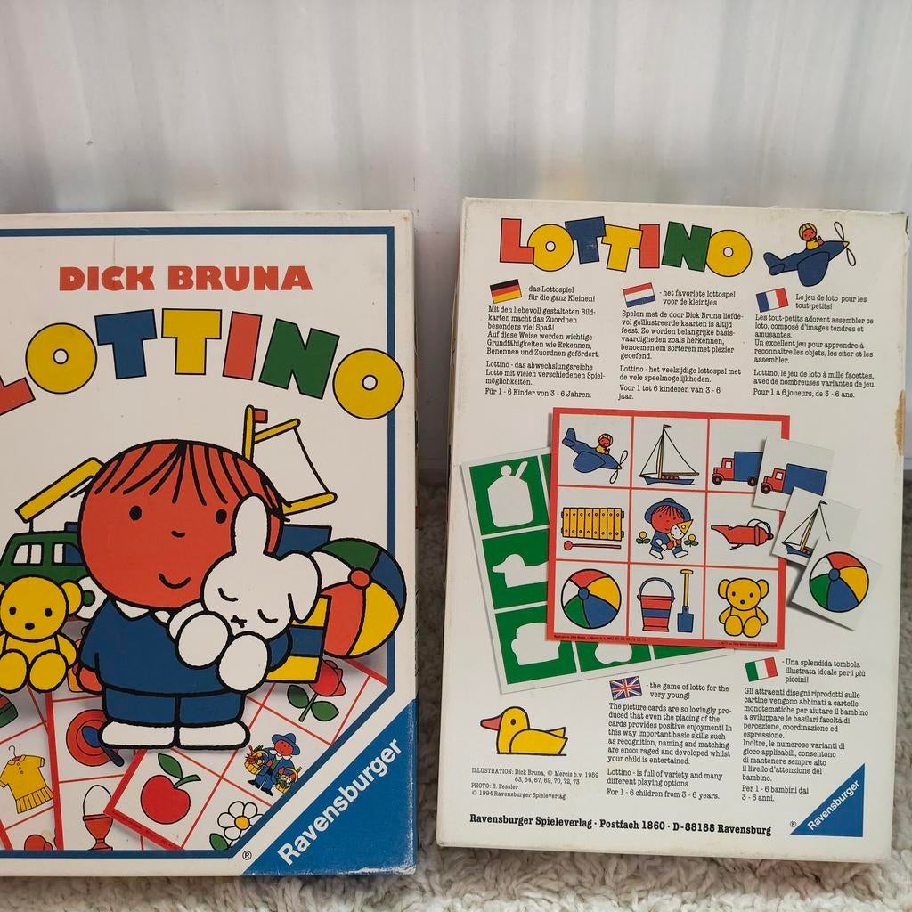 Lottino Dick Bruna (compleet), Verzamelen, Speelkaarten, Jokers en Kwartetten, Ophalen of Verzenden, Zo goed als nieuw, Kwartet(ten)