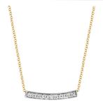 BLUSH 3605BDI GEELGOUDEN COLLIER MET HANGER DIAMANT 0.06CT., Nieuw, Ophalen of Verzenden, Roze, Juwelier van Soest