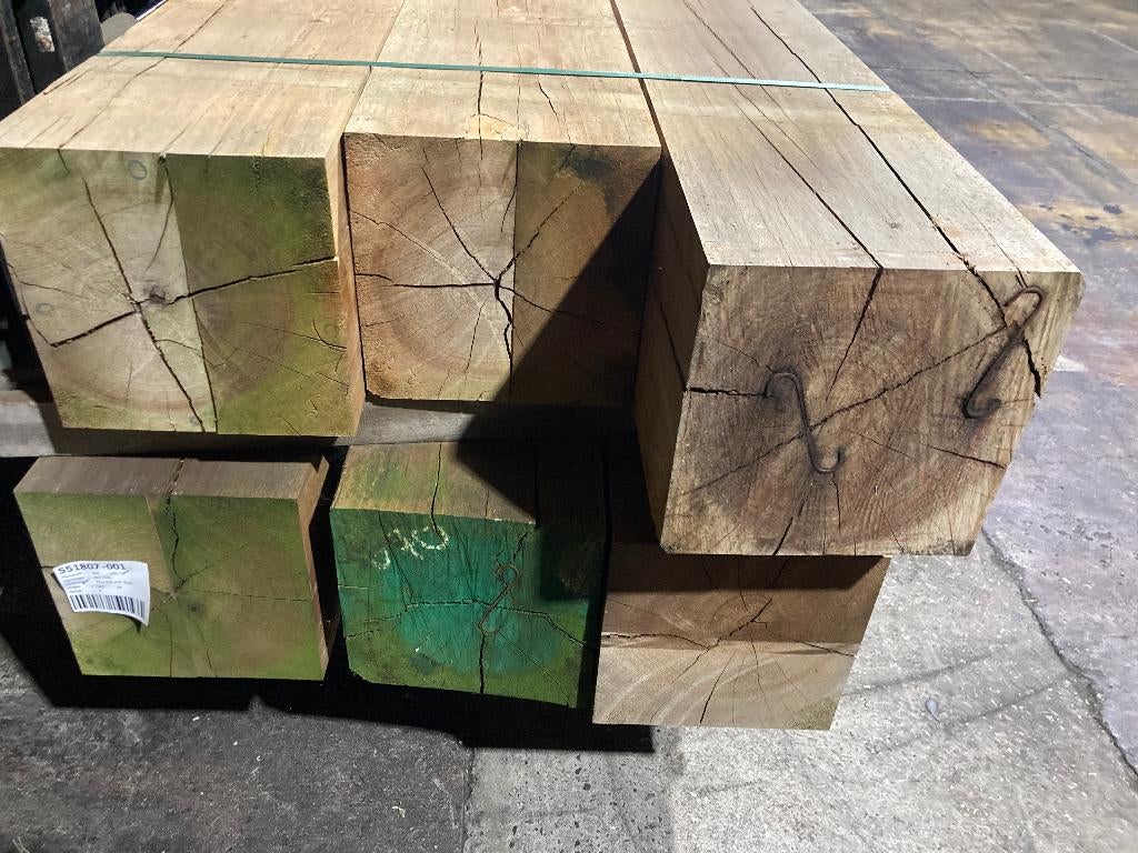 palen-tuinbank-staanders- Hardhout-Basralocus-295x295 mm, Ophalen, Palen, Nieuw, Hardhout