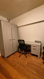 Bureau en kast, stoer grijs, Ophalen, Eenpersoons