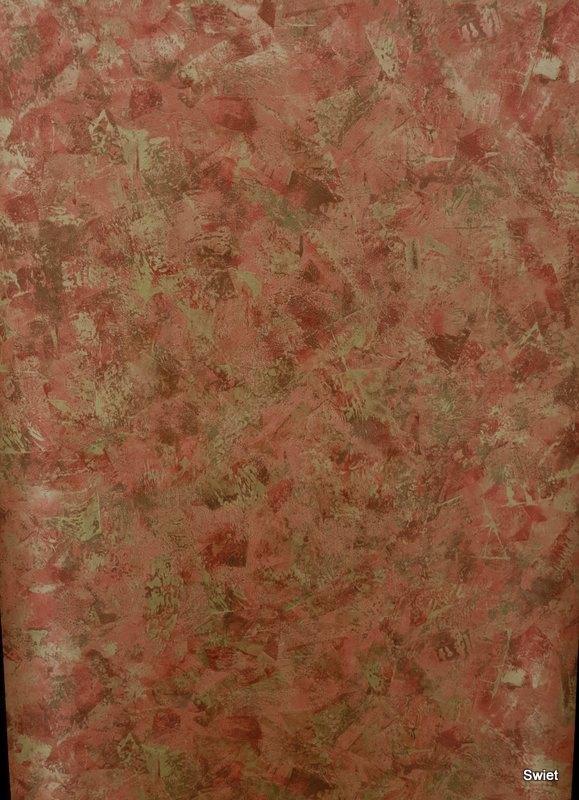 12877 Origineel nineties vinyl behang met vlekdessin swiet, Verzenden, Minder dan 10 m², Rood