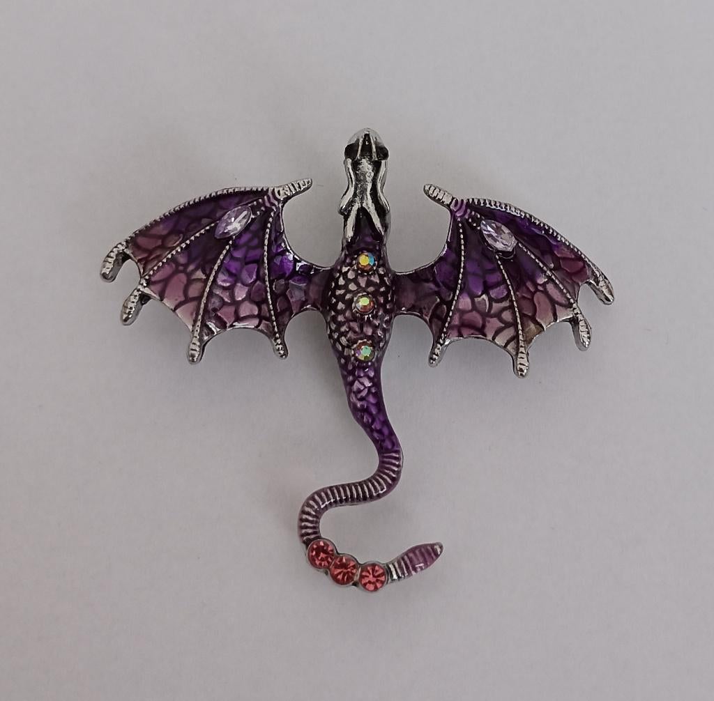 Draak broche, Sieraden, Tassen en Uiterlijk, Broches, Overige materialen, 4 tot 7 cm, Overige kleuren, Nieuw