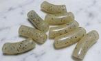 lot kralen 8 beige tubes met inclusies 34x11mm, Hobby en Vrije tijd, Kralen en Sieraden maken, Ophalen of Verzenden, Nieuw, Kraal