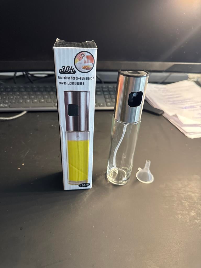 Olie Spray Fles 100ml - RVS & Glas - Keuken Accessoire, Overige typen, Ophalen of Verzenden, Metaal, Overige merken