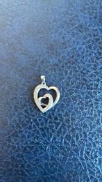 925 sterling zilver hanger hartje met strass, Ophalen of Verzenden, Zo goed als nieuw, Hart, Zilver