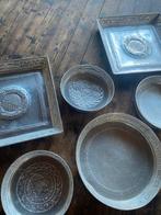 Bali style brocante decoratieve zilverkleurige dienbladen, Ophalen, Zo goed als nieuw, Rond, Metaal