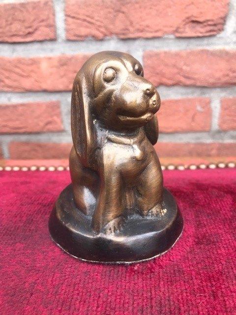 oud bronzen beeldje/ presse-papier, schattig hondje, Ophalen of Verzenden