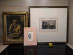Rembrandt ets en Frans Hals, van Dyck in 17e eeuwse stijl, Antiek en Kunst, Ophalen of Verzenden