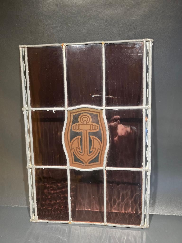 Glas in lood met scheepsmotieven 7 stuks, Antiek en Kunst, Antiek | Glas en Kristal, Ophalen of Verzenden