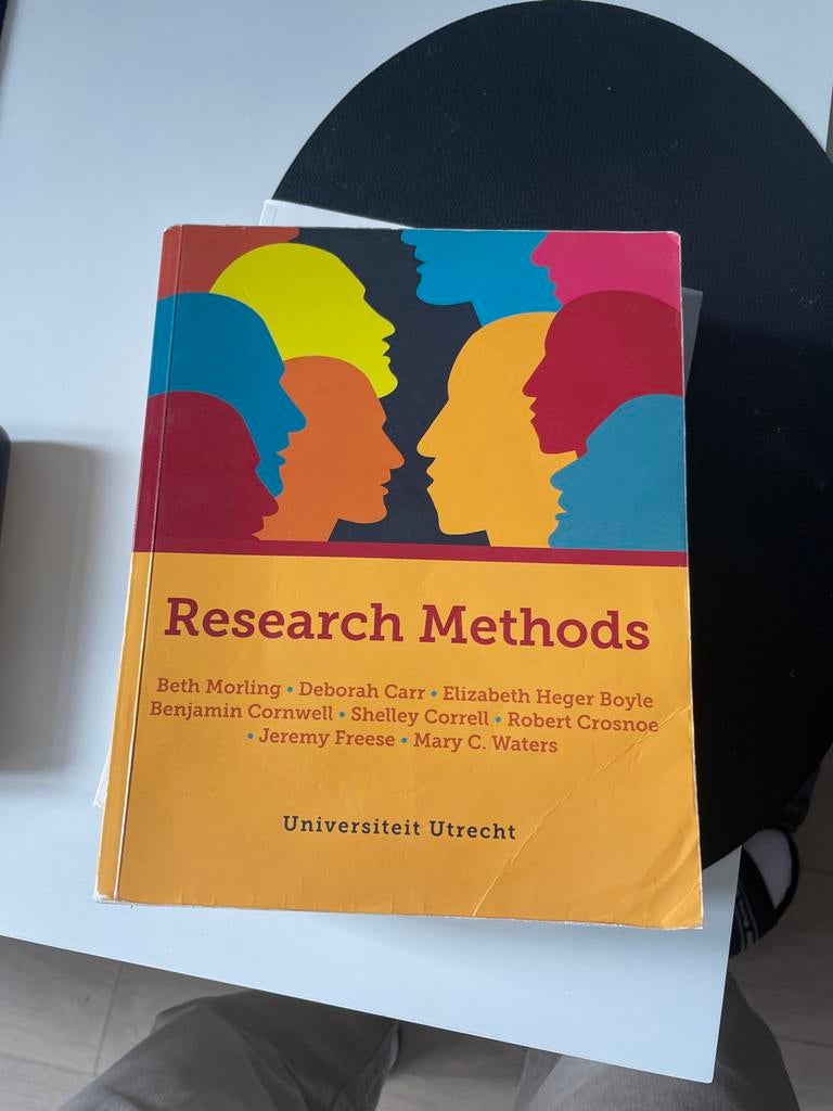 Research Methods - Universiteit Utrecht, Ophalen of Verzenden, Gamma, Gelezen, WO