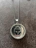 RVS Ketting 80 cm met Boeddha hanger 80cm, Sieraden, Tassen en Uiterlijk, Kettingen, Ophalen, Zo goed als nieuw, Zilver, Overige materialen