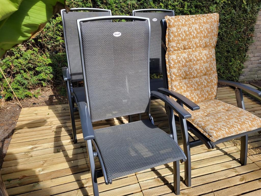 Zeer nette Hartman Da Vinci verstelbare tuinstoelen, Ophalen, Zo goed als nieuw, Aluminium, Verstelbaar