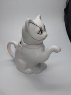 Vintage witte kat theepot met gouden accenten, Ophalen of Verzenden