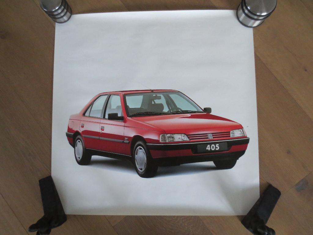 Poster: Peugeot 2 verschillende 405 Posters  Nieuw. 80/60cm., Verzamelen, Rechthoekig Staand, Nieuw, Ophalen of Verzenden, A1 t/m A3