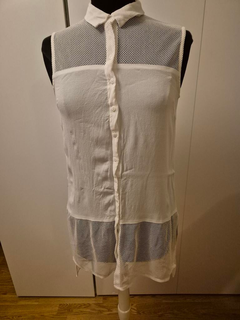 Witte mouwloze Unika blouse - maat M/L, Kleding | Dames, Ophalen of Verzenden, Wit