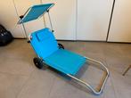 Strandstoel turkooisblauw, tevens als kar te gebruiken, Tuin en Terras, Ophalen, Zo goed als nieuw, Metaal, Inklapbaar