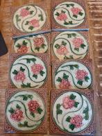 8 vintage keramieken tegel met bloemenmotief *Belca*, Ophalen of Verzenden