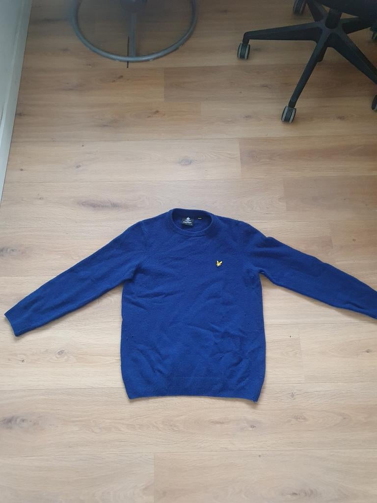 Lyle & Scott wollen trui - Blauw - Maat M, Kleding | Heren, Truien en Vesten, Ophalen of Verzenden, Zo goed als nieuw, Lyle & Scott
