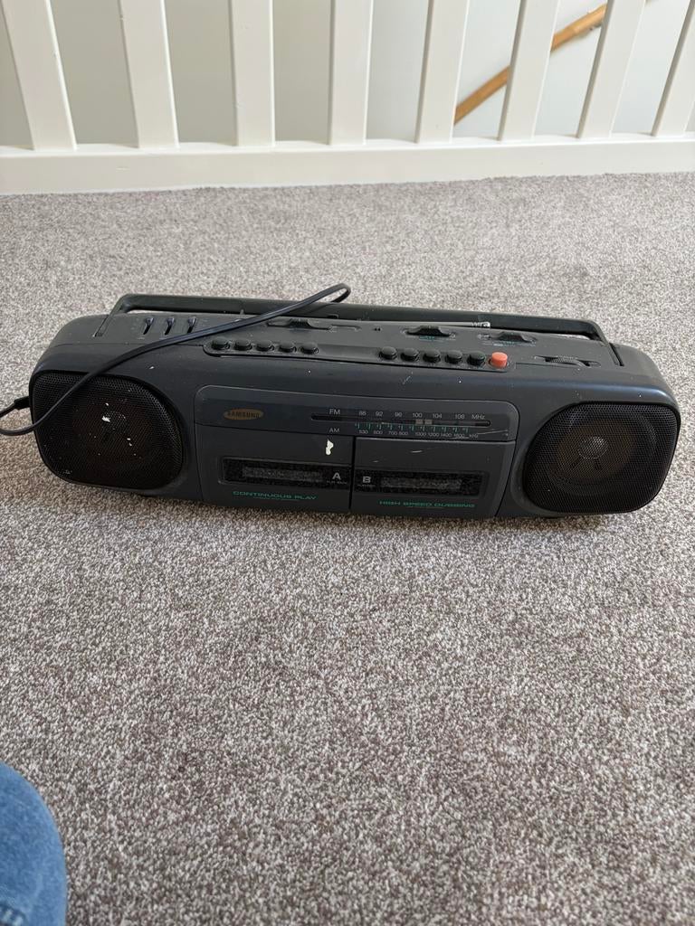 Samsung W-265 Stereo Radio Dubbele Cassette Recorder, Ophalen, Gebruikt, Radio