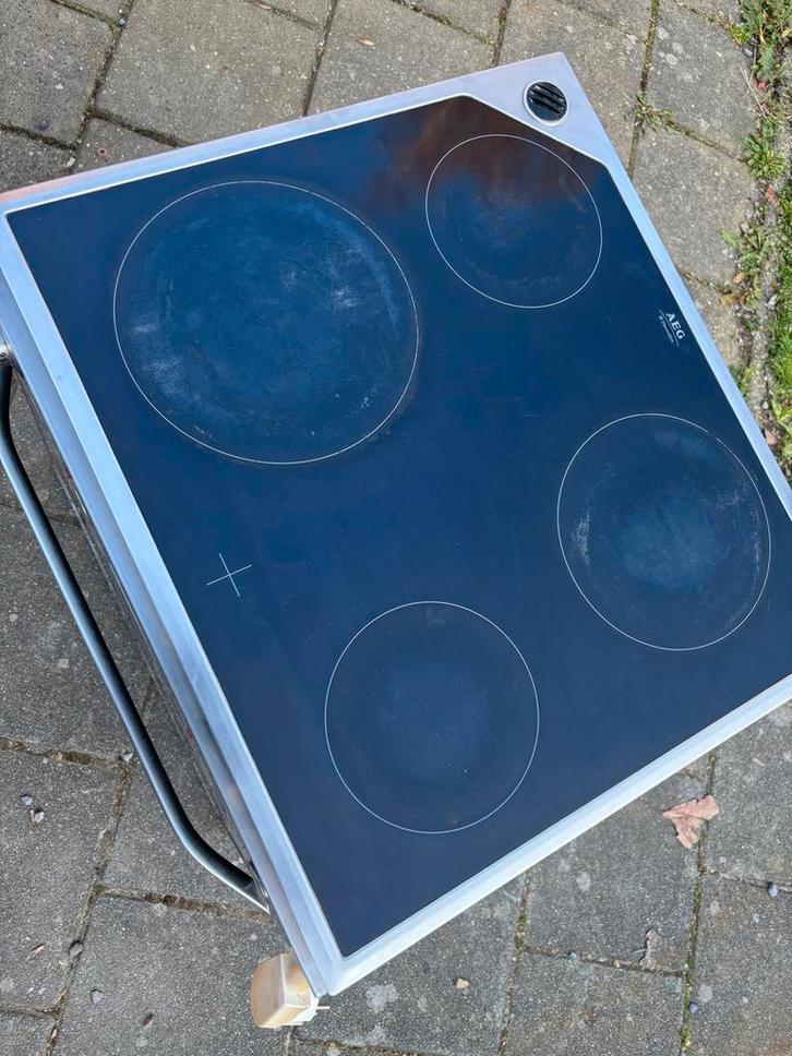 AEG Inbouw Inductieplaat met Oven - Zilver, Witgoed en Apparatuur, Fornuizen, Gebruikt, Inbouw, Inductie, 4 kookzones, 60 cm of meer