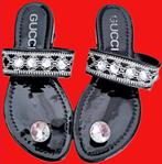 ZWARTE 🌞  teenslippers met stras maat 37, Slippers, Verzenden, Zwart, Onbekend