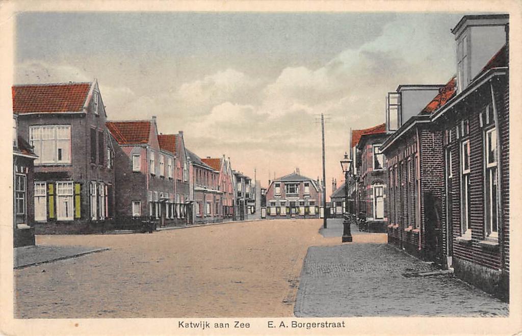 Katwijk aan Zee E.A. Borgerstraat Pension, Ophalen of Verzenden, 1940 tot 1960, Gelopen, Zuid-Holland