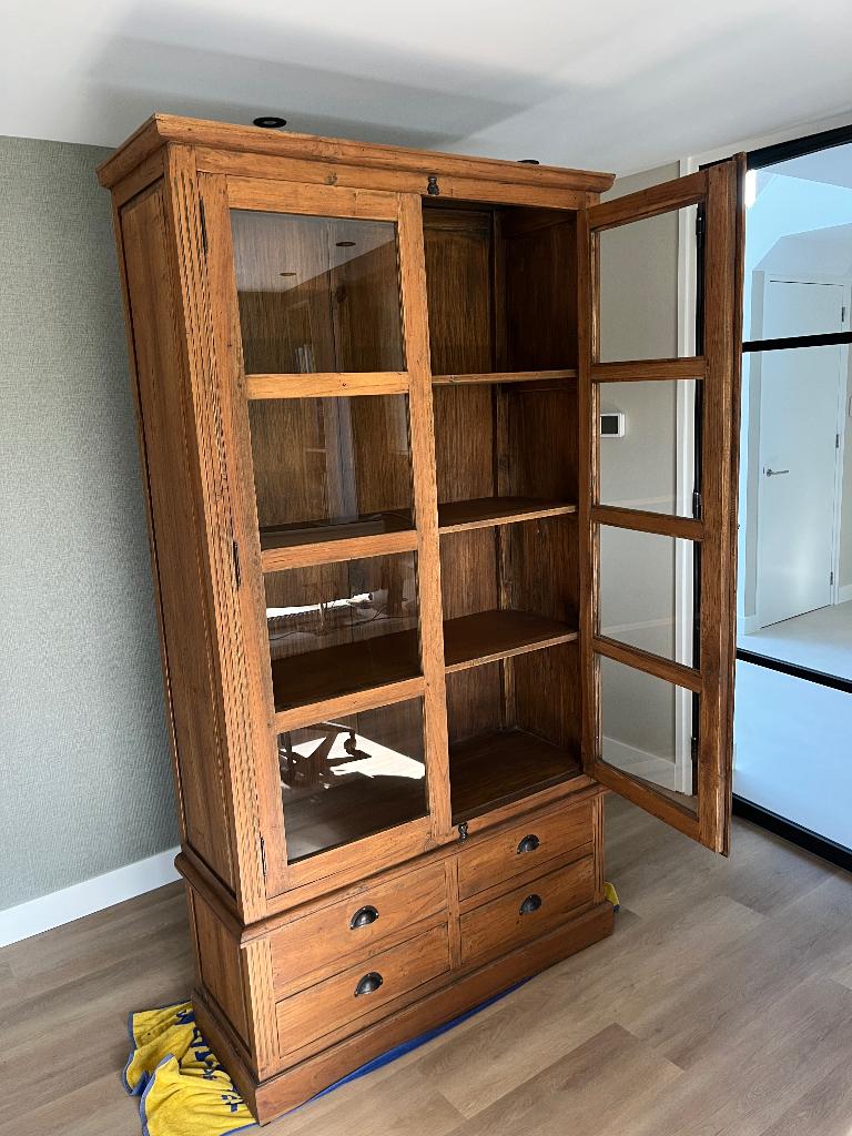 Vitrinekast, Gebruikt, 200 cm of meer, 25 tot 50 cm, Overige houtsoorten