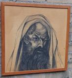 B.R.B. Portret oude man. Potloodtekening. '52. 45/49 cm., Ophalen, Minder dan 50 cm, Zo goed als nieuw, Minder dan 50 cm