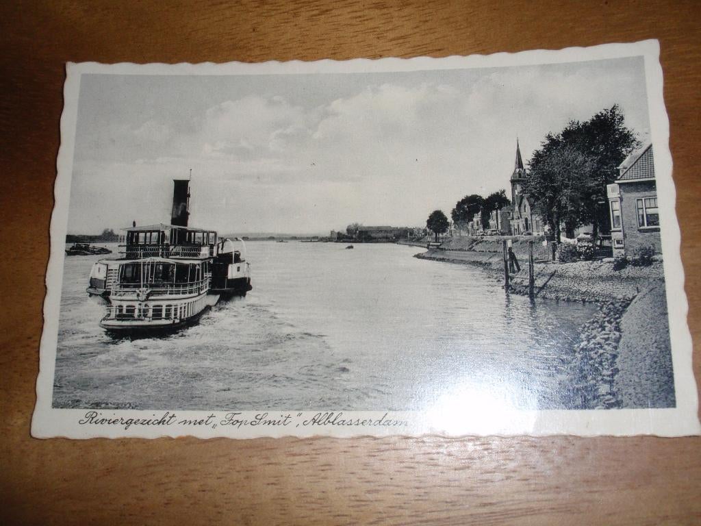 Alblasserdam Riviergezicht Schip Fop Smit Scheepvaart, Verzamelen, Verzenden, 1920 tot 1940, Gelopen, Zuid-Holland