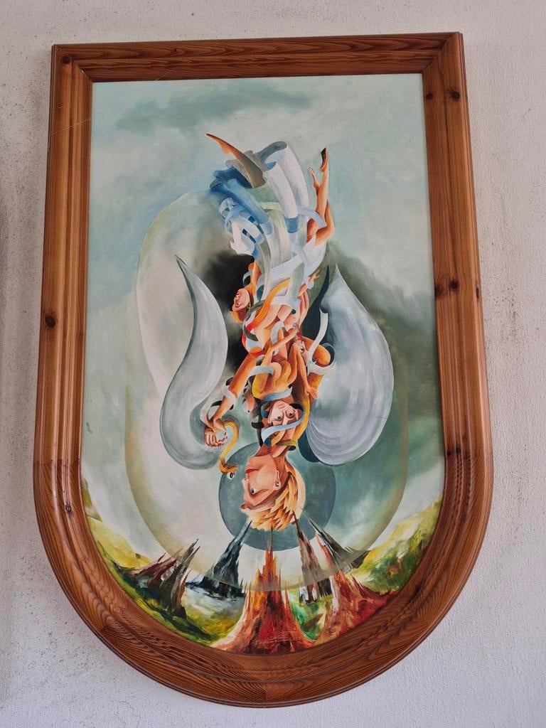 Schilderij 'De Gevallen Engel' van Henk van Klinken, Antiek en Kunst, Ophalen