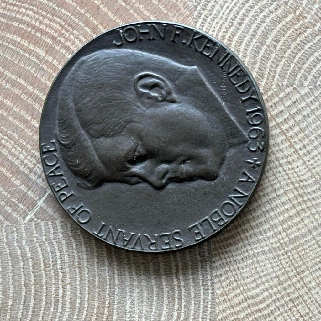 Bronzen Penning John F. Kennedy, Postzegels en Munten, Penningen en Medailles, Brons, Buitenland, Ophalen of Verzenden