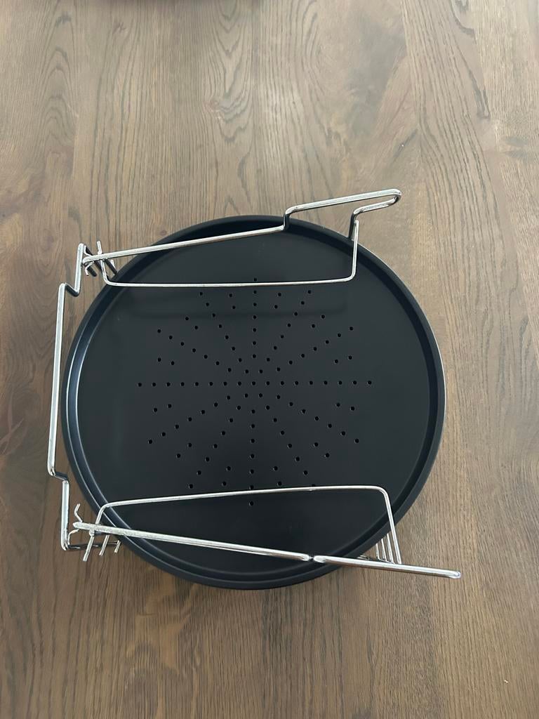 Pizzaplaat voor 3 pizza’s in oven, Ophalen, Overige typen, Zo goed als nieuw, Zwart