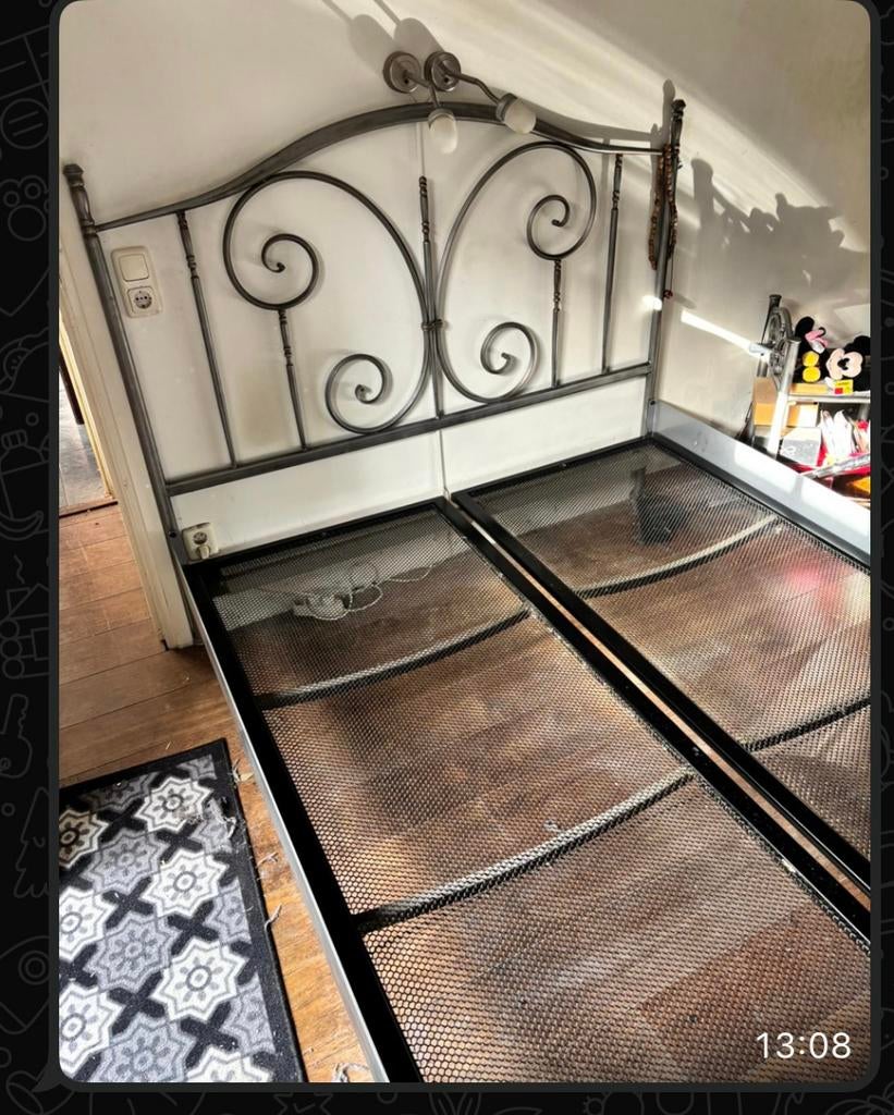 Dico metalen bed 160/200, Huis en Inrichting, Slaapkamer | Bedden, Ophalen, Overige kleuren, Tweepersoons, Zo goed als nieuw