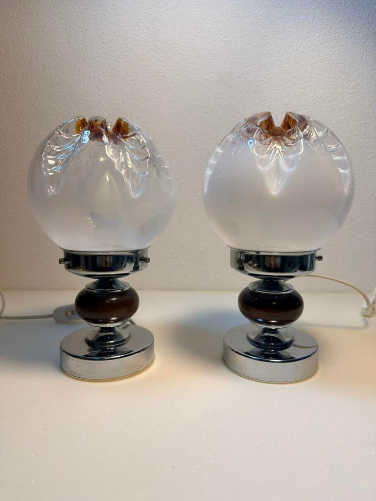 Mazzega Murano Space Age lampen 1970, Ophalen of Verzenden, Zo goed als nieuw, Glas, Minder dan 50 cm