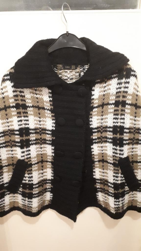 Leuk vest met ruitjes/ mouwloos/poncho, Ophalen of Verzenden, Zo goed als nieuw, Maat 38/40 (M)