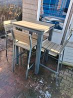 Bartafel met 4 krukken, Ophalen, Gebruikt, 4 zitplaatsen, Tuinset