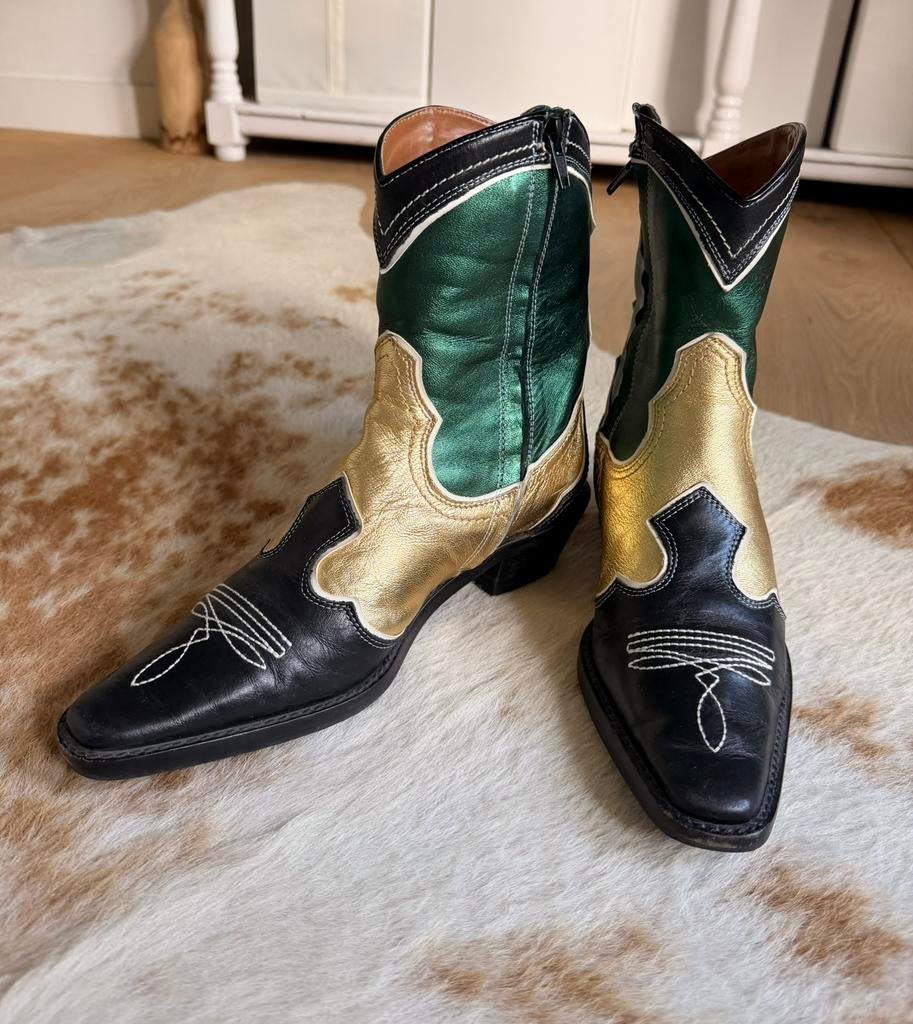 Zara 39 cowboylaarzen, Ophalen of Verzenden, Zo goed als nieuw, Groen, Hoge laarzen
