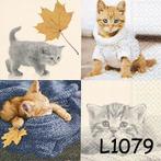 Servetten decoupage/bullet journal * poezen L1079, Verzenden, Nieuw, Materiaal