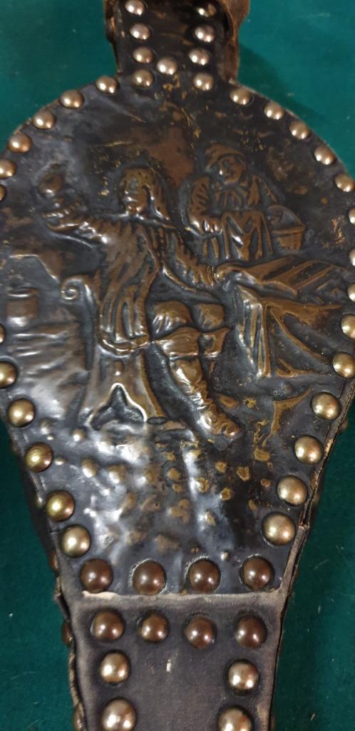 blaasbalg antiek van leer en messing, Ophalen of Verzenden