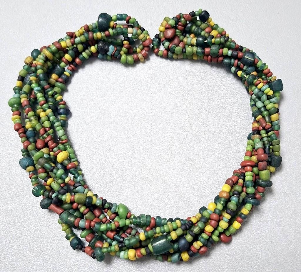 4 Prachtige Antieke Trade Wind Glass Beads Kettingen, Ophalen of Verzenden, Overige materialen, Ketting