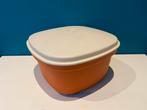 Vintage Tupperware Trommel Oranje/Crème + Vergiet, Ophalen of Verzenden, Gebruikt, Crème, Bus of Trommel