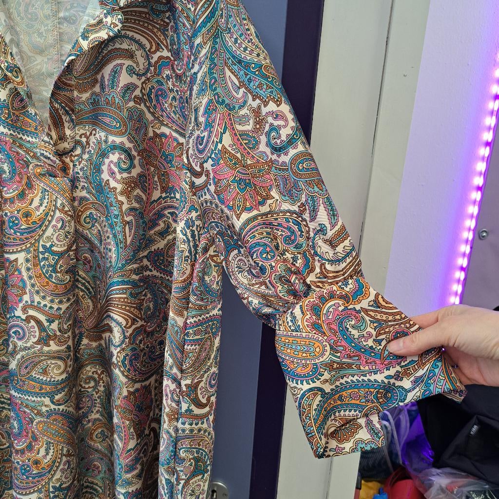 Jeff Gallano jurk maat 2 (M) kleurrijk paisley dessin 49431, Kleding | Dames, Maat 38/40 (M), Bruin, ., Jeff galliano