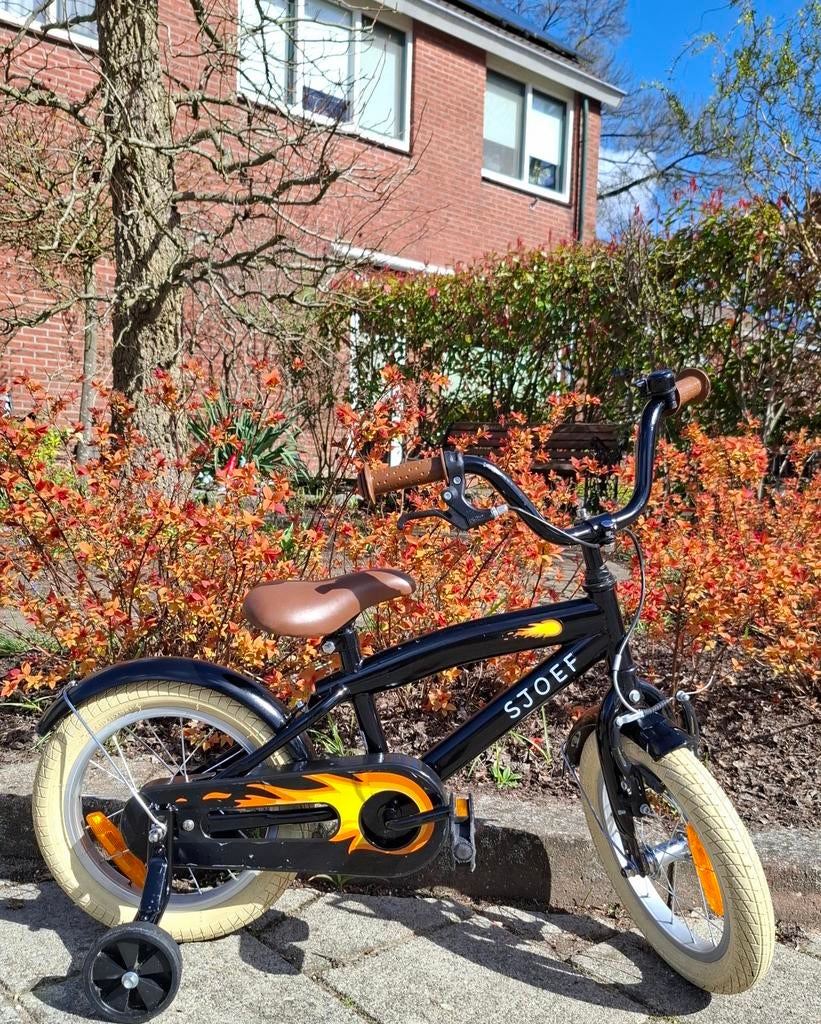 Kinderfiets Sjoef 14 inch / Zijwieltjes, Fietsen en Brommers, Fietsen | Jongens, Ophalen, 14 inch of minder, Sjoef, Handrem