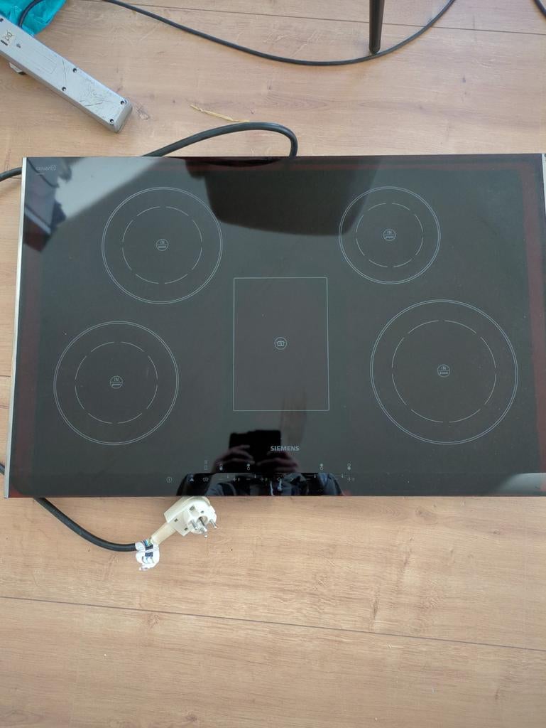 Siemens 5-pits inductiekookplaat met Perilex stekker, Witgoed en Apparatuur, Kookplaten, Ophalen, Gebruikt, 4 kookzones, Inbouw