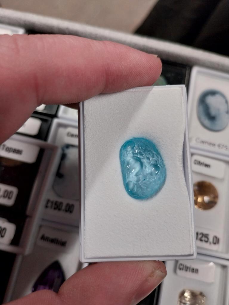 Fancy geslepen blauwe topaas edelsteen, Sieraden, Tassen en Uiterlijk, Edelstenen, Ophalen of Verzenden, Zo goed als nieuw