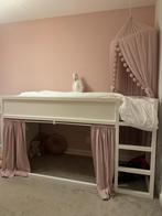 IKEA Kura bed met roze gordijntjes en klamboe, Ophalen, Gebruikt, 90 cm, Eenpersoons