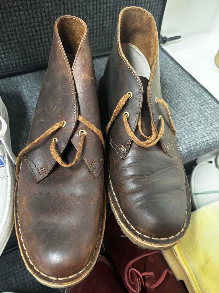 Clarks Desert Boots Bruin Leer Maat 40, Ophalen of Verzenden, Gedragen, Bruin, Lage of Enkellaarzen